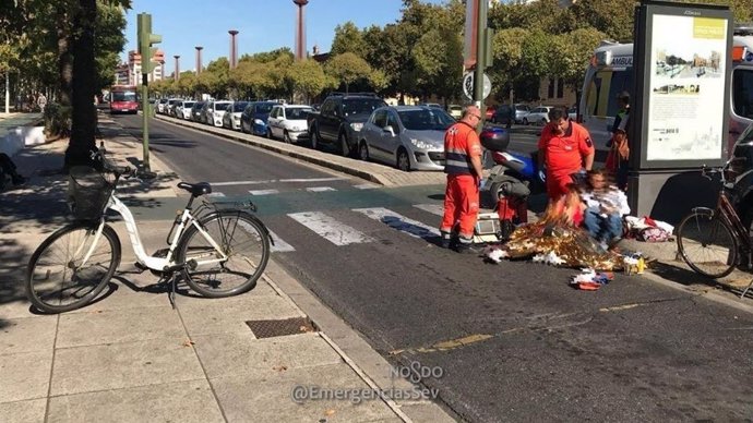 Accidente con una ciclista en Sevilla