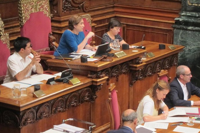 La alcaldesa Ada Colau en el pleno de Barcelona (Archivo)