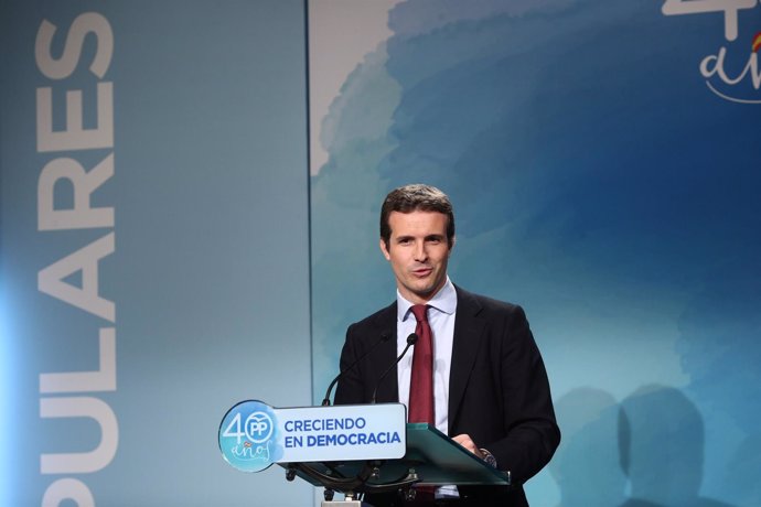 Rueda de prensa de Pablo Casado tras el Comité de Dirección del PP