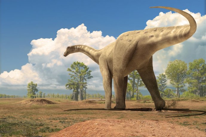 Femella de titanosàurid preparant-se per la posada