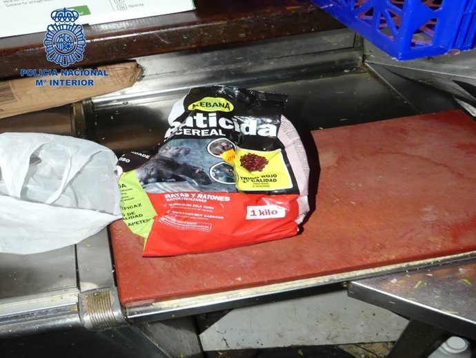 Producto raticida en un Kebab.