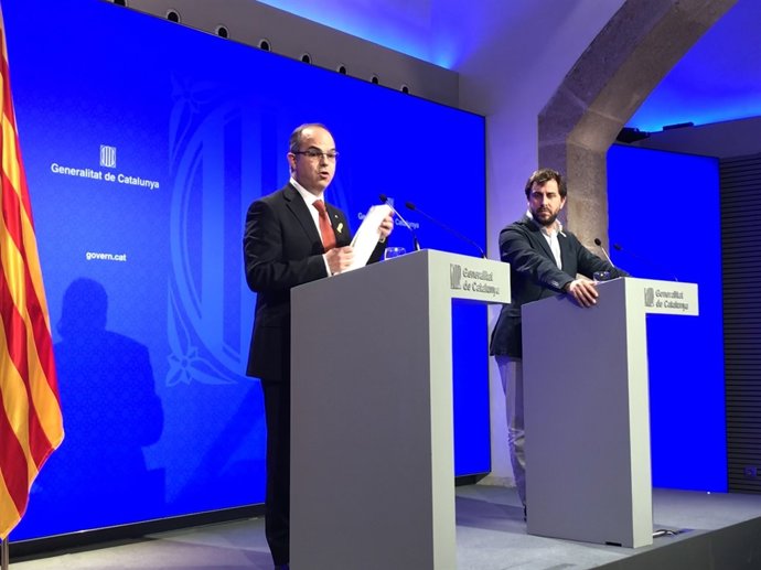 El portaveu del Govern, J.Turull, i el conseller de Salut T.Comín