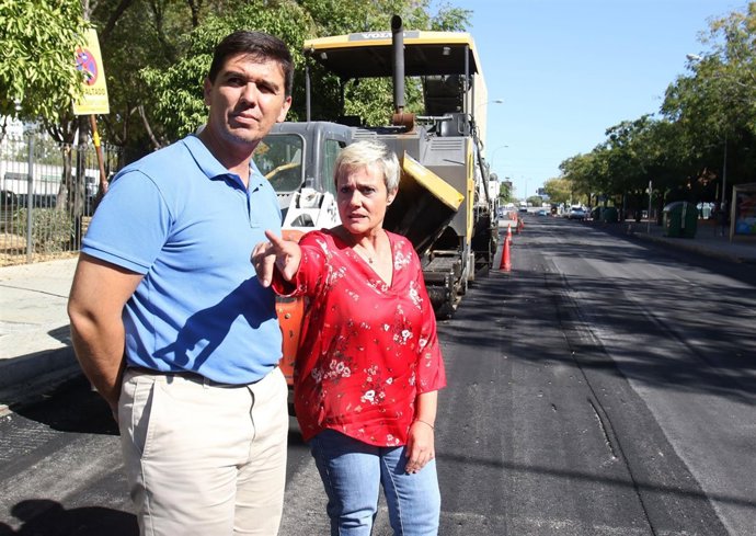 Obras en la calle Hespérides.