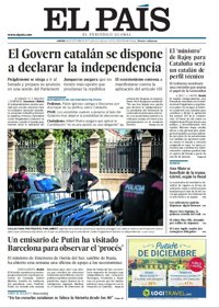 Las portadas de los periódicos de hoy, jueves 26 de octubre de 2017