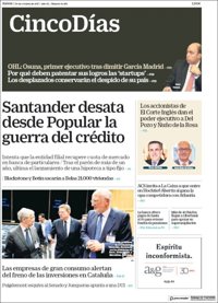 Las portadas de los periódicos económicos de hoy, jueves 26 de octubre