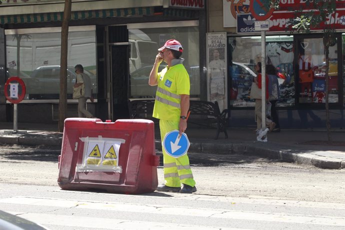 Obrero, obreros, obras, calle, trabajador