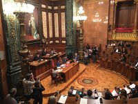 El Ayuntamiento de Barcelona rechaza el 155 con grupo Demòcrata, ERC, BComú y la CUP