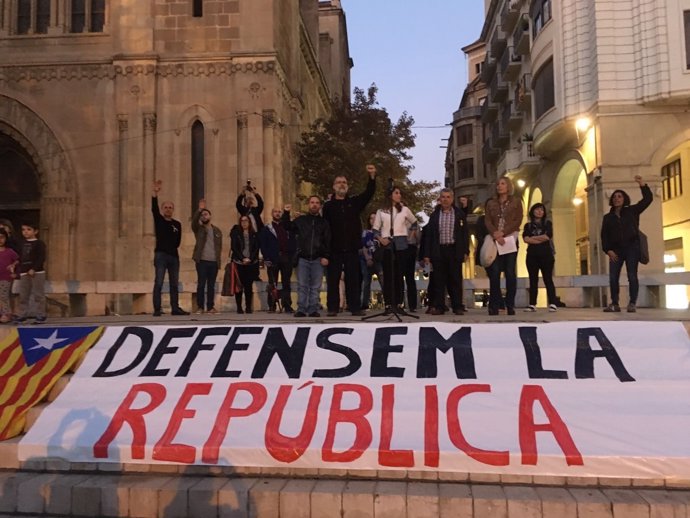 Acto simbólico de proclamación de la República catalana en Lleida