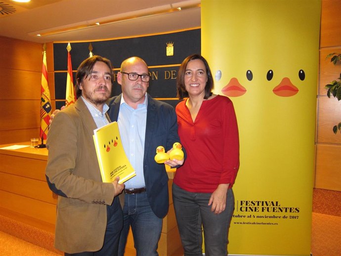 Palacín, Aguilar y Escuín han presentado el 22 Festival de Cine de Fuentes 