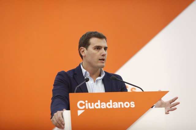 Rueda de prensa de Albert Rivera en la sede de Ciudadanos