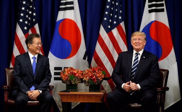  Moon Jae in y Donald Trump durante la Asamblea General de la ONU