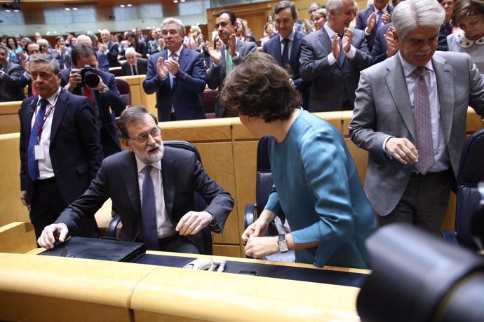 Santamaría y Rajoy en el Pleno del Senado sobre el artículo 155