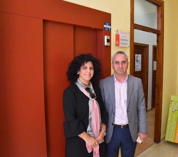 Izquierdo, durante su visita a Benamejí