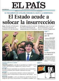 Las portadas de los periódicos de hoy, sábado 28 de octubre de 2017