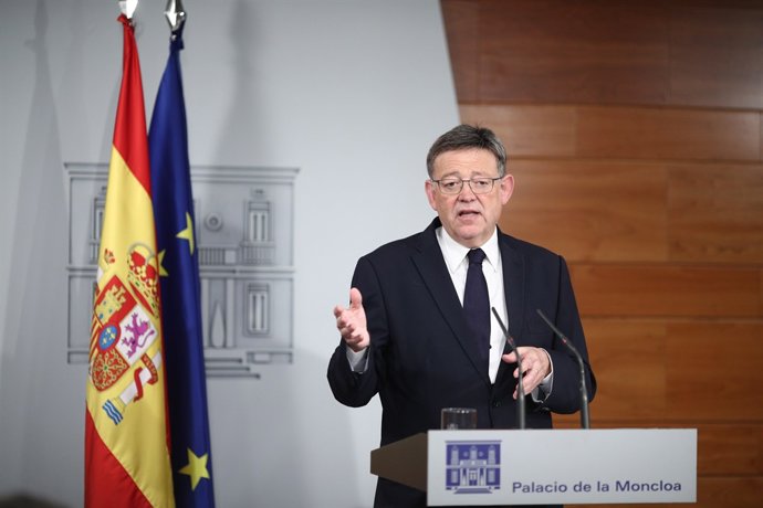 Roda de premsa de Ximo Puig en Moncloa després de reunir-se amb Rajoy