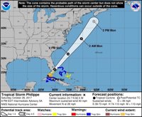El CNH advierte de que la tormenta tropical 'Philippe' se dirige hacia el sur de Florida