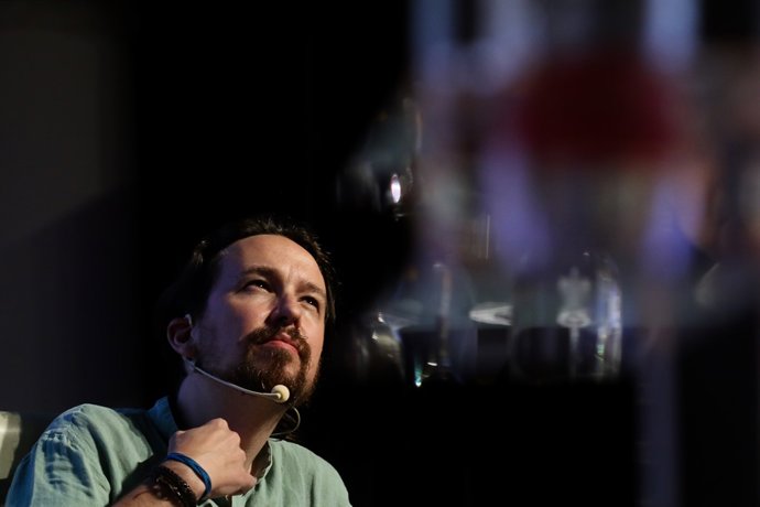 El secretari general de Podem, Pablo Iglesias, durant l'acte