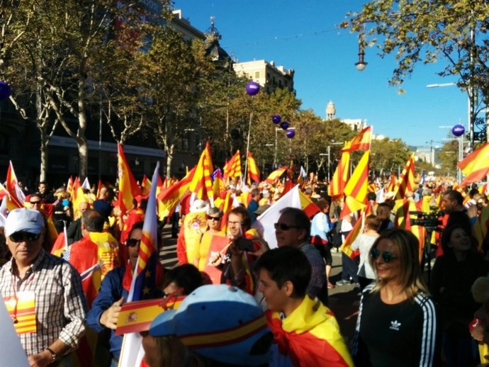 Manifestació de SCC a Barcelona per la unitat d'Espanya