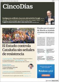 Las portadas de los periódicos económicos de hoy, lunes 30 de octubre