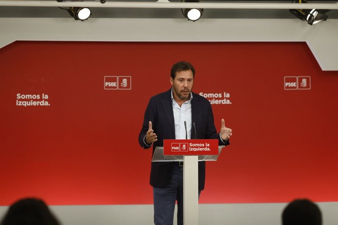 Roda de premsa d'Óscar Puente després de la reunió de l'Executiva Federal del PS