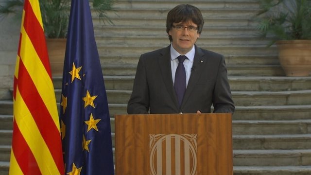 Declaración institucional de Carles Puigdemont