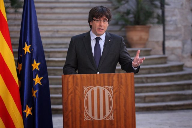 Declaración institucional de Carles Puigdemont desde Girona