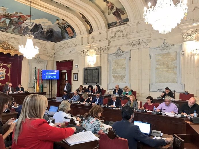 Pleno del Ayuntamiento de Málaga. Octubre de 2017. 