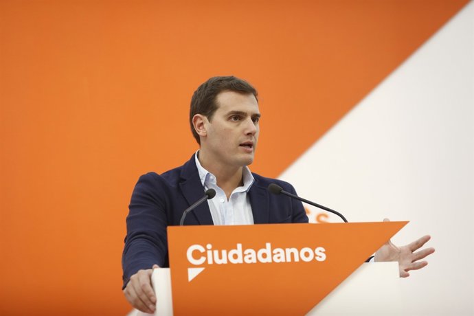 Roda de premsa d'Albert Rivera a la seu de Ciudadanos