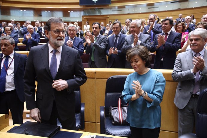 Santamaría y Rajoy en el Pleno del Senado sobre el artículo 155