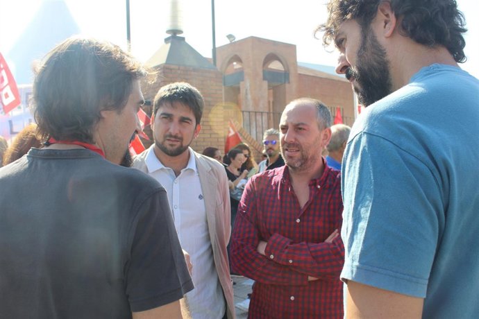 Ernesto Alba durante la concentración convocada por los trabajadores de Arvato