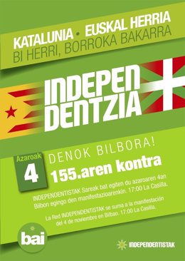 Independentistak con Cataluña, cartel de manifestación