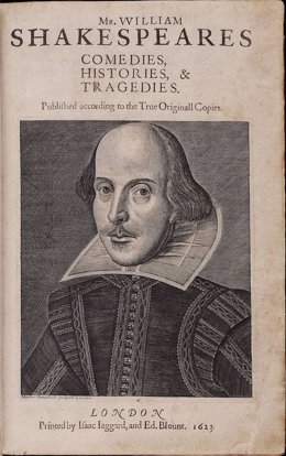 Retrato de Shakespeare grabado por Martin Droeshout.