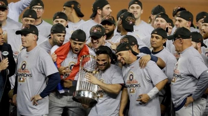 Los Astros celebran el título de las Series Mundiales