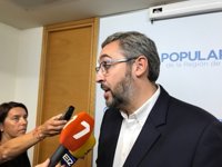 PP acusa al PSOE de entrar en el Mar Menor como "un elefante en una cacharrería" y hablar de manera "torpe"