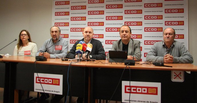 Rueda de prensa de CCOO este jueves.