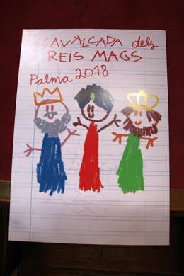 Dibujo ganador para ser el cartel de la cabalgata de los Reyes Magos. 