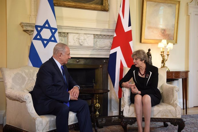 Theresa May y Benjamin Netanyahu