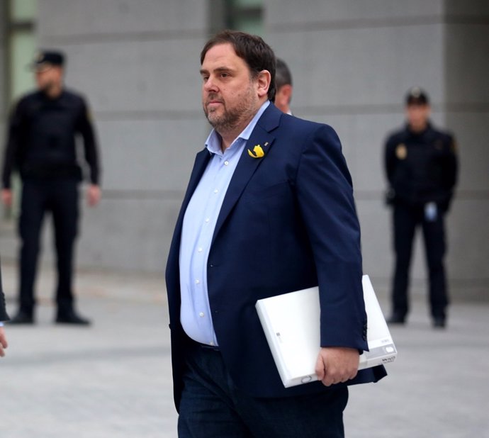 Junqueras llega a la Audiencia Nacional para declarar por rebelión