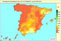 La falta de lluvias acumulada en octubre se sitúa en un 66% por debajo de lo normal en España