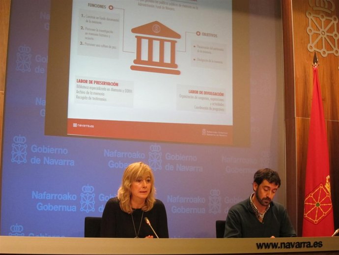 Ana Ollo y Álvaro Baraibar presentan el Instituto de la Memoria de Navarra