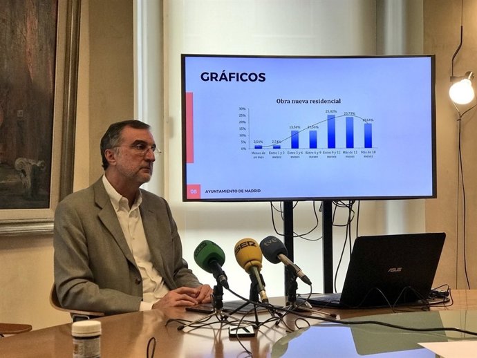 Decano de COAM durante la presentación del estudio de tramtiación de licencias