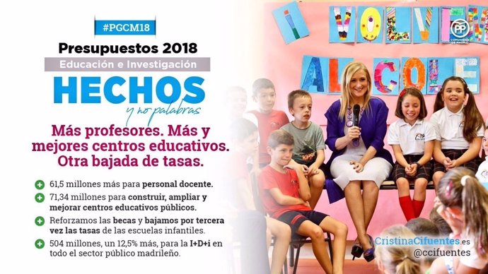 Campaña del PP de los Presupuestos de 2018.