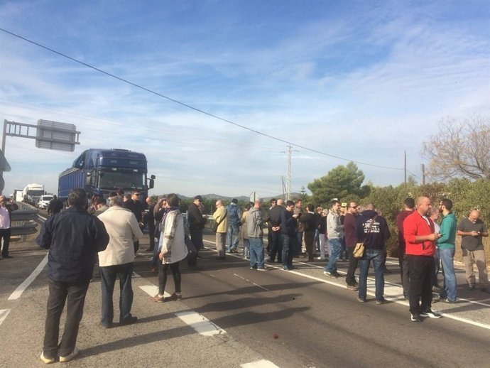 Corte de la N-340 en Alcanar