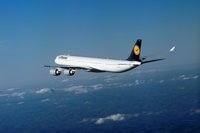 Ayerdi viaja este lunes en el primer avión de la línea Lufthansa que conecta Frankfurt y Pamplona
