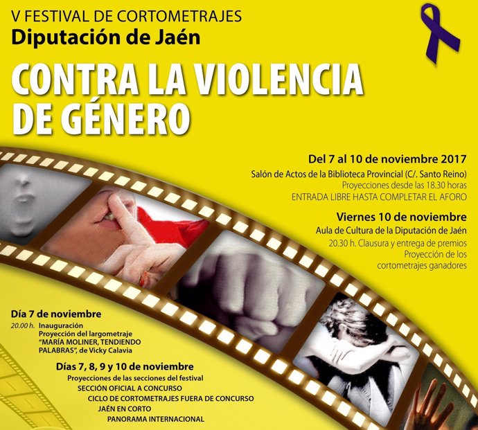 Cartel del Festival de Cortos contra Violencia de Género de Diputación de Jaén