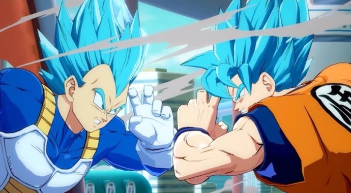 Goku y Vegeta en su forma Super Saiyan Blue