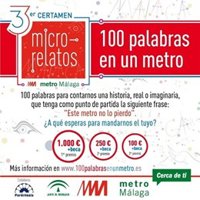 Metro de Málaga presenta la tercera edición del concurso microrrelatos '100 Palabras en un Metro'