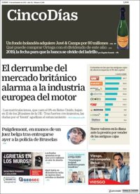 Las portadas de los periódicos económicos de hoy, lunes 6 de noviembre