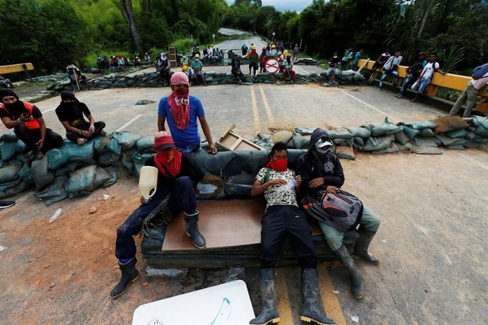 Bloqueo de campesinos en Colombia