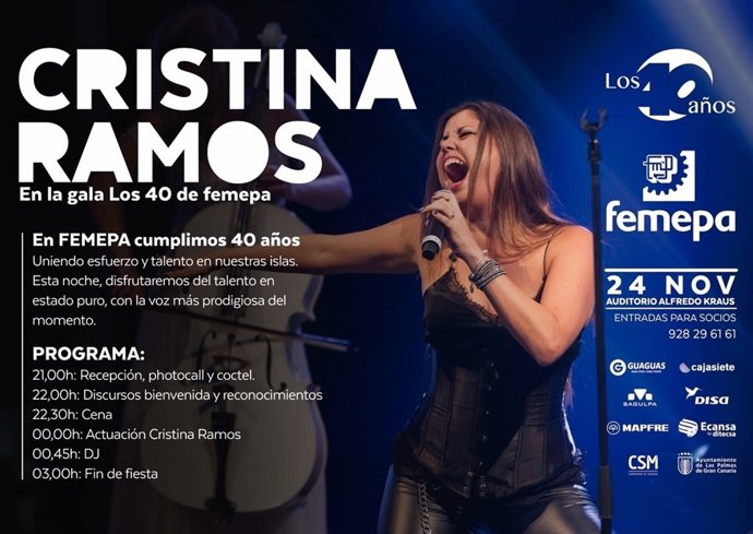 Cartel de la Gala 40 años de Femepa en Las Palmas